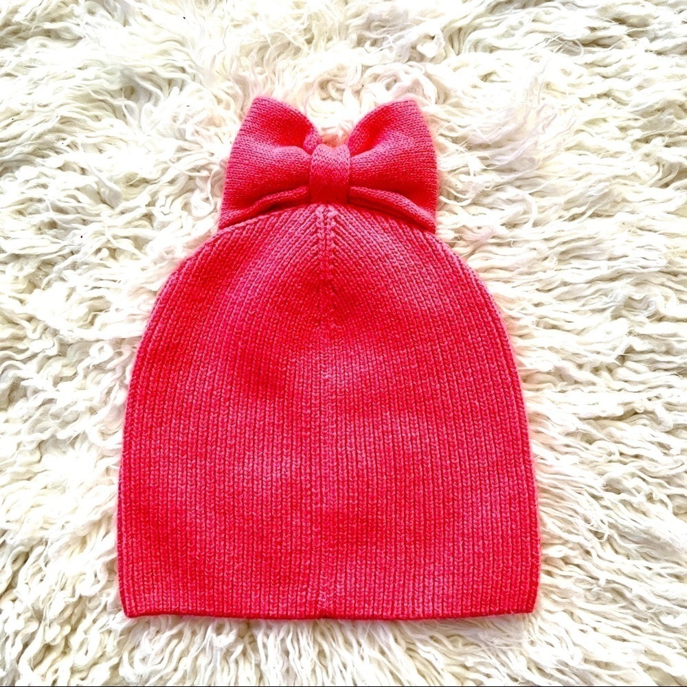 🔥What's Hot!!🔥 Adorable Kate Spade Hats off Pink Bow Beanie! So cute!😻 - Picture 2 of 3